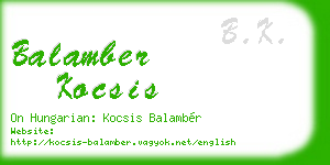 balamber kocsis business card